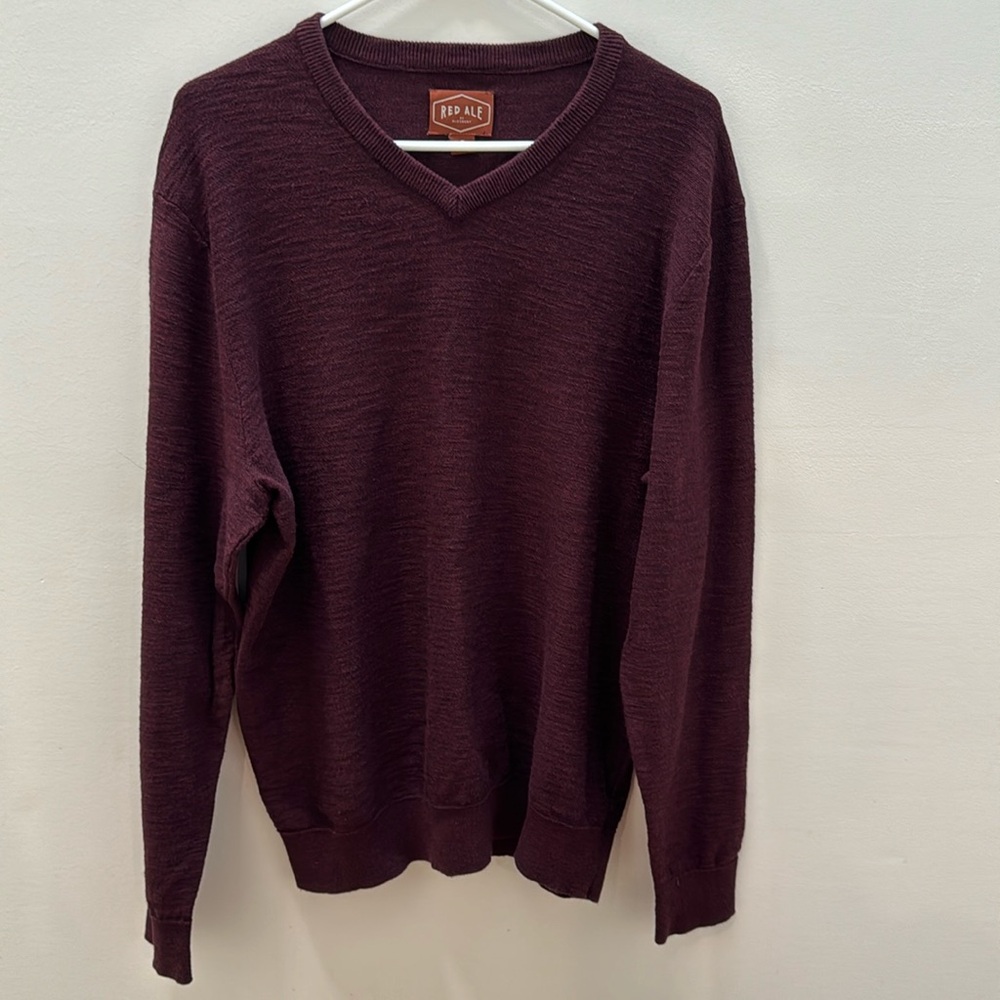 Red Ale By Alesbury Men's Burgundy Heather Sweater Crew Neck Long Sleeve size M